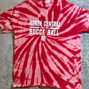 Port and Company Red Tie-Dye Short Sleeve Tee size large {107}